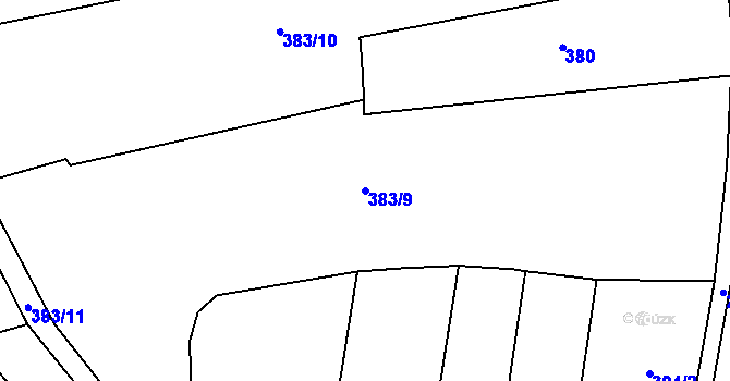 Parcela st. 383/9 v KÚ Ždánov, Katastrální mapa