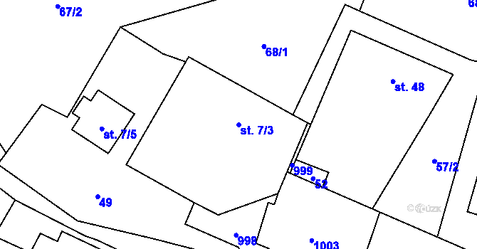 Parcela st. 7/3 v KÚ Ždánov, Katastrální mapa