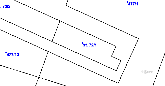 Parcela st. 72/1 v KÚ Ždánov, Katastrální mapa