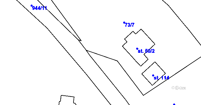 Parcela st. 71/2 v KÚ Ždánov, Katastrální mapa