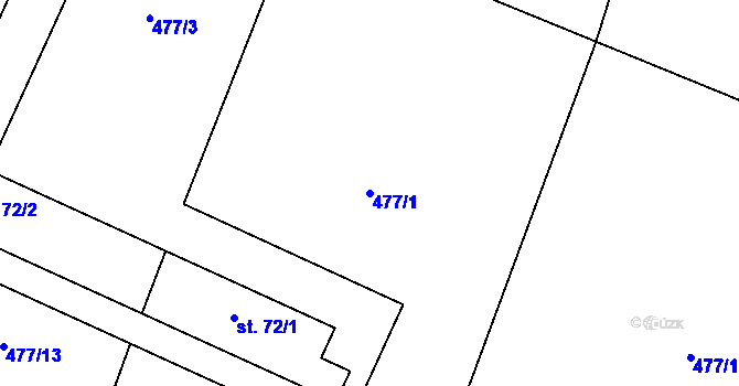 Parcela st. 477/1 v KÚ Ždánov, Katastrální mapa
