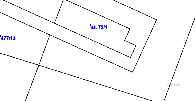 Parcela st. 477/2 v KÚ Ždánov, Katastrální mapa