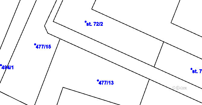 Parcela st. 477/4 v KÚ Ždánov, Katastrální mapa