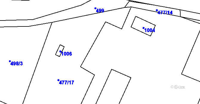 Parcela st. 477/5 v KÚ Ždánov, Katastrální mapa