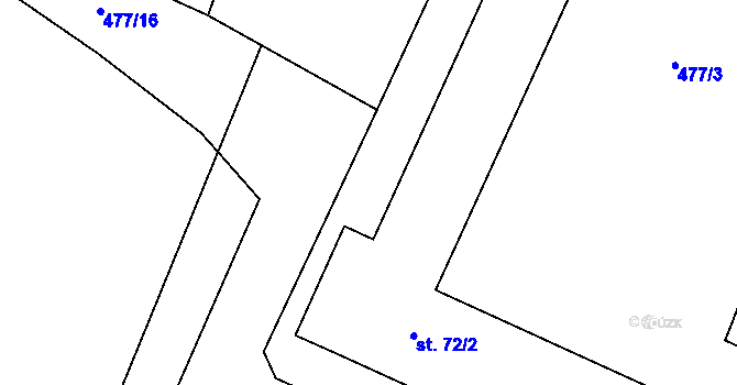 Parcela st. 477/6 v KÚ Ždánov, Katastrální mapa