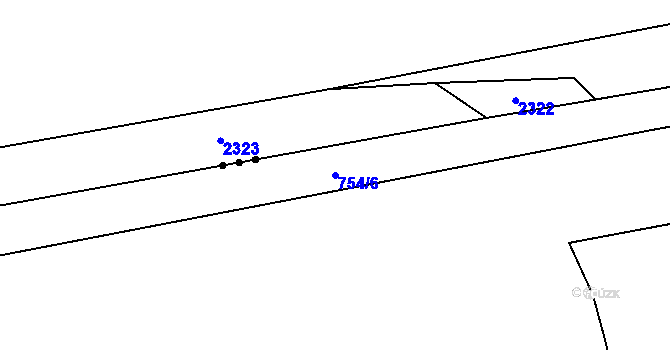Parcela st. 754/6 v KÚ Ždánov, Katastrální mapa