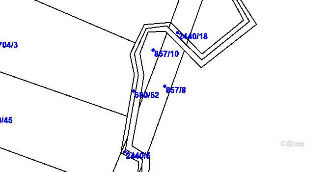 Parcela st. 857/8 v KÚ Ždánov, Katastrální mapa