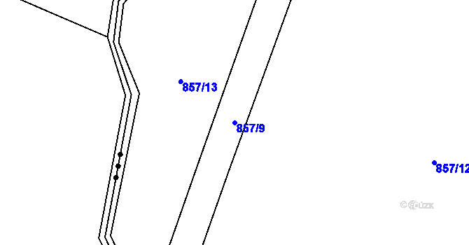 Parcela st. 857/9 v KÚ Ždánov, Katastrální mapa