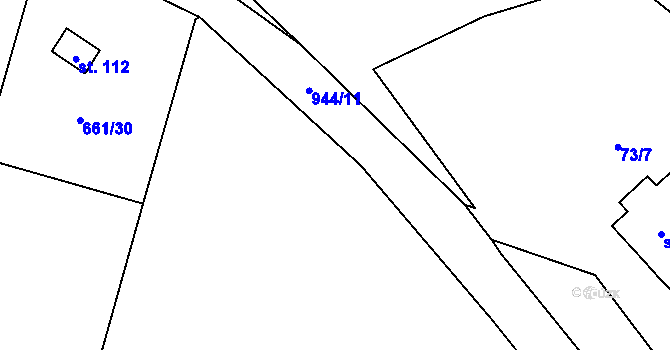 Parcela st. 661/11 v KÚ Ždánov, Katastrální mapa
