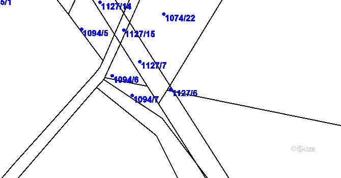 Parcela st. 1127/6 v KÚ Žďár u Mnichova Hradiště, Katastrální mapa