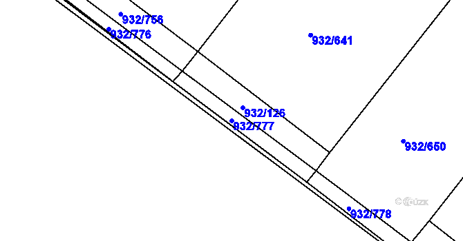 Parcela st. 932/777 v KÚ Žďár u Mnichova Hradiště, Katastrální mapa