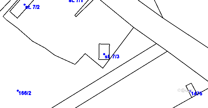 Parcela st. 7/3 v KÚ Žďár u Mnichova Hradiště, Katastrální mapa