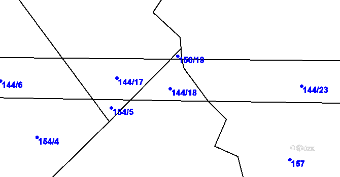 Parcela st. 144/18 v KÚ Žehrov, Katastrální mapa