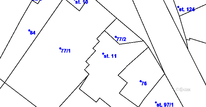 Parcela st. 11 v KÚ Žehrov, Katastrální mapa