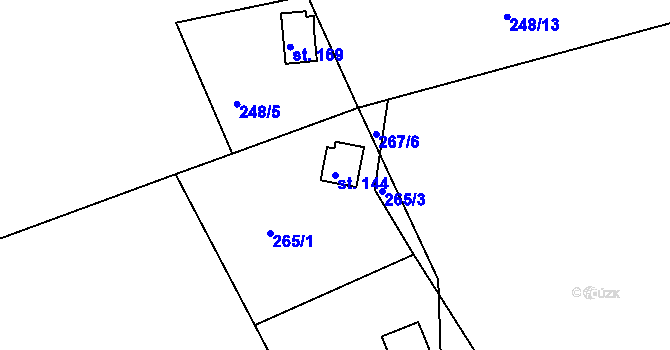 Parcela st. 144 v KÚ Žehrov, Katastrální mapa