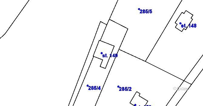 Parcela st. 149 v KÚ Žehrov, Katastrální mapa