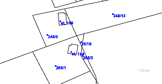 Parcela st. 267/6 v KÚ Žehrov, Katastrální mapa