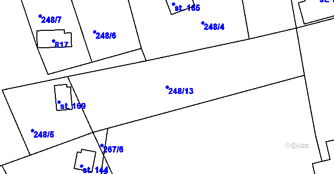 Parcela st. 248/13 v KÚ Žehrov, Katastrální mapa