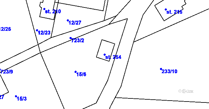 Parcela st. 254 v KÚ Žehrov, Katastrální mapa