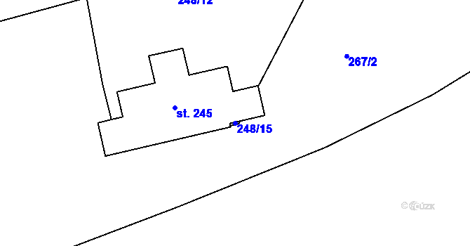 Parcela st. 248/15 v KÚ Žehrov, Katastrální mapa