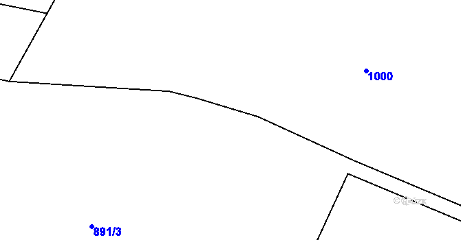 Parcela st. 891/5 v KÚ Podbořánky, Katastrální mapa