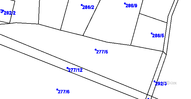 Parcela st. 277/5 v KÚ Žďár u Rakovníka, Katastrální mapa