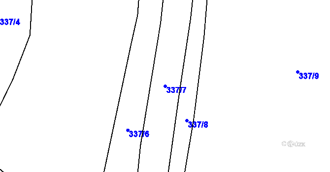 Parcela st. 337/7 v KÚ Žďár u Rakovníka, Katastrální mapa