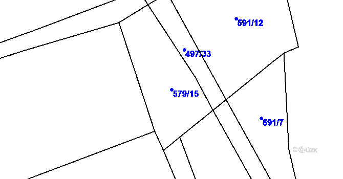 Parcela st. 579/15 v KÚ Žďár u Rakovníka, Katastrální mapa