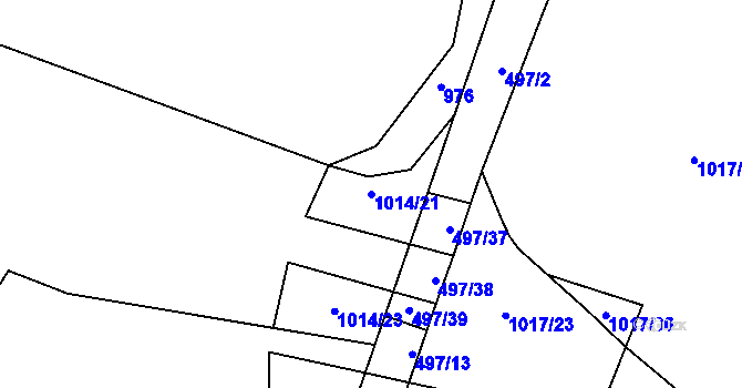 Parcela st. 1014/21 v KÚ Žďár u Rakovníka, Katastrální mapa