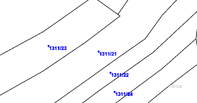 Parcela st. 1311/21 v KÚ Žďár u Rakovníka, Katastrální mapa