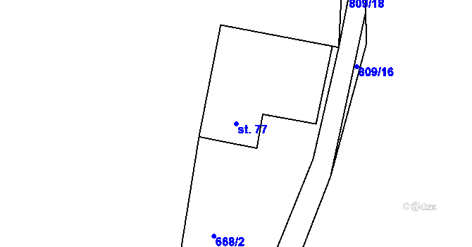 Parcela st. 77 v KÚ Nová Ves u Protivína, Katastrální mapa