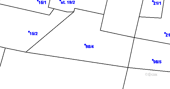 Parcela st. 98/4 v KÚ Žďár u Protivína, Katastrální mapa