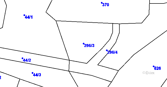 Parcela st. 296/3 v KÚ Žďár u Protivína, Katastrální mapa