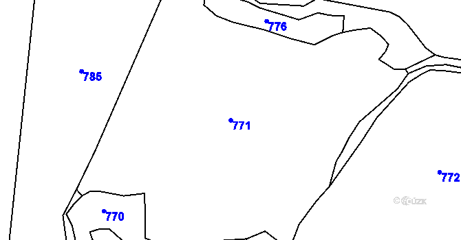 Parcela st. 771 v KÚ Žďár u Protivína, Katastrální mapa