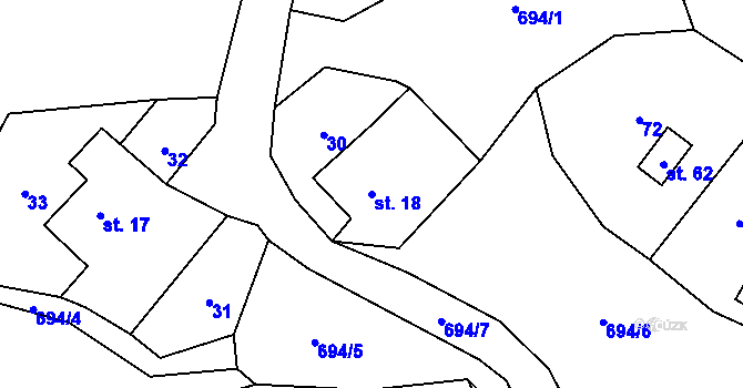 Parcela st. 18 v KÚ Kruh v Podbezdězí, Katastrální mapa