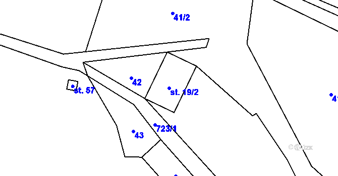 Parcela st. 19/2 v KÚ Kruh v Podbezdězí, Katastrální mapa