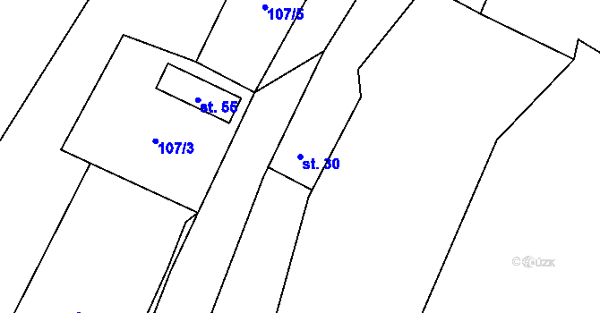 Parcela st. 30 v KÚ Kruh v Podbezdězí, Katastrální mapa