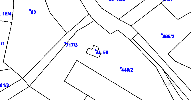 Parcela st. 58 v KÚ Kruh v Podbezdězí, Katastrální mapa