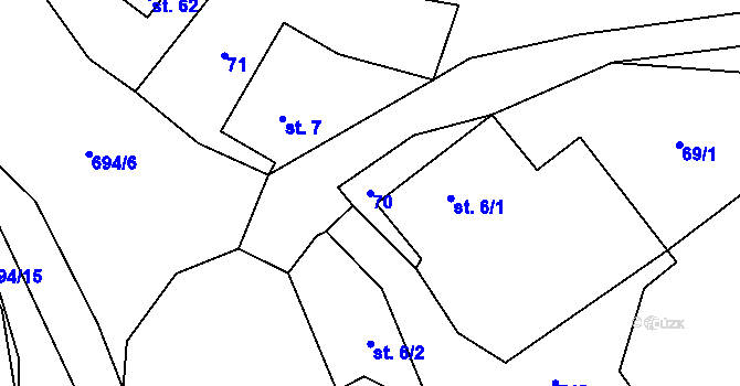 Parcela st. 70 v KÚ Kruh v Podbezdězí, Katastrální mapa
