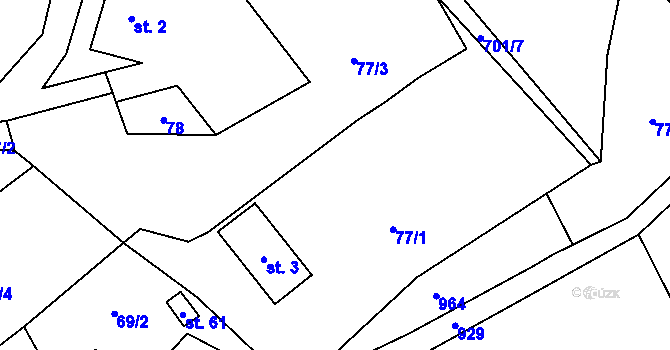 Parcela st. 77 v KÚ Kruh v Podbezdězí, Katastrální mapa