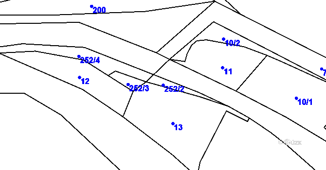 Parcela st. 252/2 v KÚ Kruh v Podbezdězí, Katastrální mapa