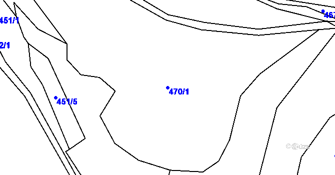Parcela st. 470/1 v KÚ Kruh v Podbezdězí, Katastrální mapa