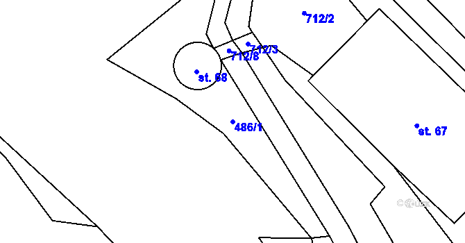 Parcela st. 486/1 v KÚ Kruh v Podbezdězí, Katastrální mapa
