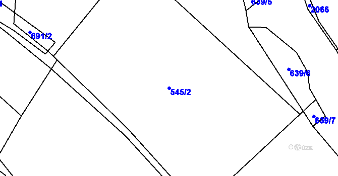 Parcela st. 545/2 v KÚ Kruh v Podbezdězí, Katastrální mapa