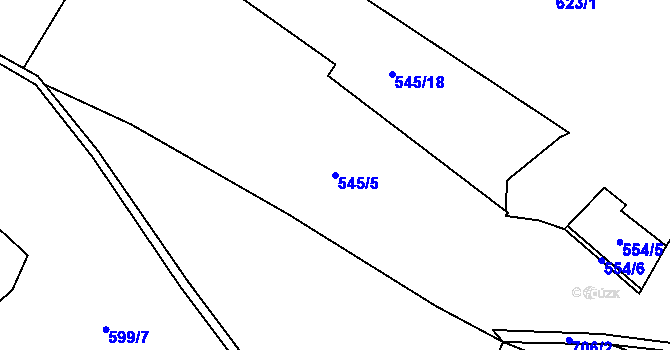 Parcela st. 545/5 v KÚ Kruh v Podbezdězí, Katastrální mapa