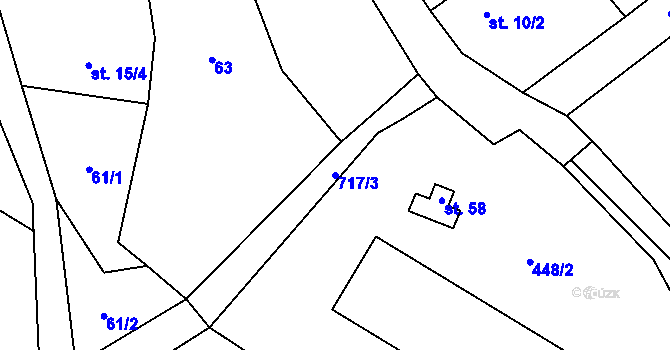 Parcela st. 717/3 v KÚ Kruh v Podbezdězí, Katastrální mapa