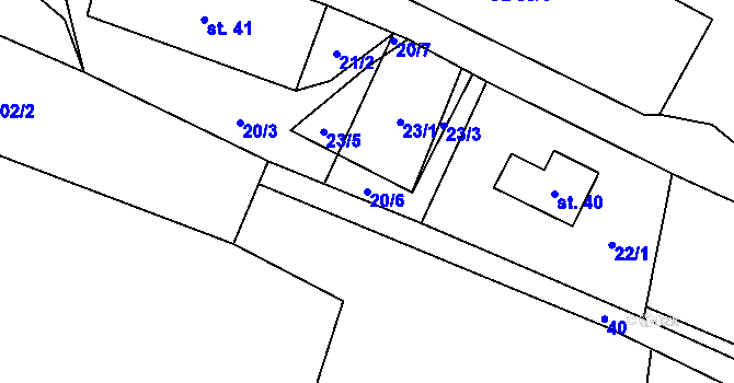 Parcela st. 20/6 v KÚ Kruh v Podbezdězí, Katastrální mapa