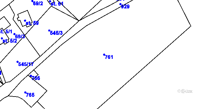 Parcela st. 761 v KÚ Kruh v Podbezdězí, Katastrální mapa