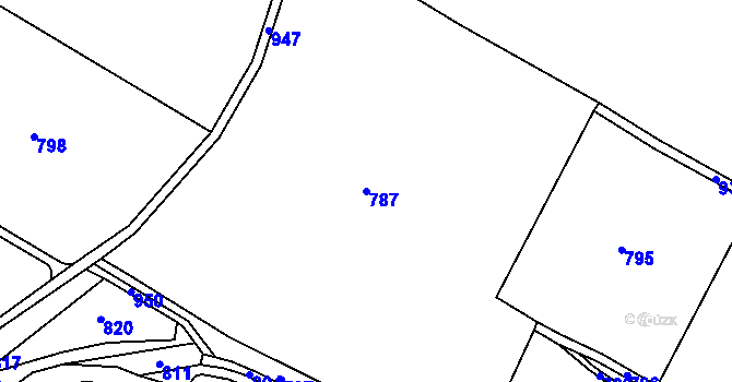 Parcela st. 787 v KÚ Kruh v Podbezdězí, Katastrální mapa
