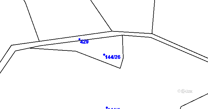 Parcela st. 144/26 v KÚ Vojetín, Katastrální mapa
